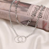 Punk Minimalist Circle Interlocking Clavicle Necklace Women's Vintage  Metal Round Thick Chain Pendant Collar Necklace Jewelry