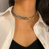 Punk Minimalist Chain Gold Chain Thick Necklace Male Retro Charm Collar Female Banquet Party Gift Jewelry Accessories