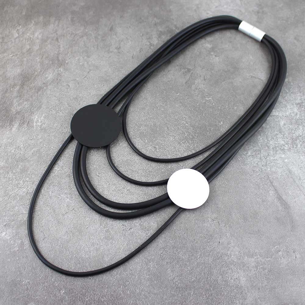 Punk Multi Layer jewelry series women handmade metal retro soft foam aluminum Round light necklace