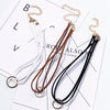 Punk Black White Brown Leather Choker Necklace Gold Color Geometry With Round Pendant For Women Girls