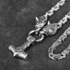 Punk Nordic Viking Never Fade Men Stainless Steel Necklaces Celtic Wolf Rune Accessories Pendant King Chain Norse Amulet Jewelry