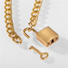 Punk Openable Key Padlock Necklace Hip Hop Big Gold Color Thick Chain Necklace Choker For Women Punk Jewelry