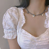 Punk Pearl Chain Necklace For Women Butterfly Dog Tag Heart Pendants Necklaces Women's Neck Chain Jewelry On The Neck чокер