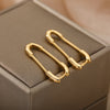 Punk Pin Earrings for Women Girls Stainless Steel Unique Design Paperclip Safety Stud Earrings 2023 Trend Couple Jewerly