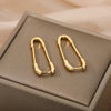 Punk Pin Earrings for Women Girls Stainless Steel Unique Design Paperclip Safety Stud Earrings 2023 Trend Couple Jewerly