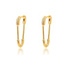 Punk Pin Earrings for Women Girls Stainless Steel Unique Design Paperclip Safety Stud Earrings 2023 Trend Couple Jewerly