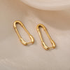 Punk Pin Earrings for Women Girls Stainless Steel Unique Design Paperclip Safety Stud Earrings 2023 Trend Couple Jewerly