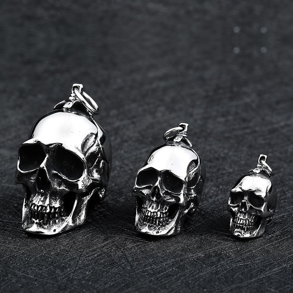 Punk Rock Biker Skull biker Pendant Neckalce hip hop Big Stainless Steel 3D model For Man women Collection Jewelry good quality