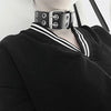 Punk Rock Gothic Buckle Black Leather Chokers for Women Spike Rivet Stud Collar Choker Necklace Statement Anime Emo Rave Jewelry