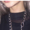 Punk Rock Men Women Unisex Chain Metal Choker Collar Long Link Leash Necklace Cosplay Role Play Chains Collar Choker