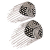 Punk Rock Tassel Chain Rivet Stud Shoulder Pad Array Badge Brooch 1 Pair