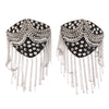 Punk Rock Tassel Chain Rivet Stud Shoulder Pad Array Badge Brooch 1 Pair