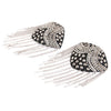 Punk Rock Tassel Chain Rivet Stud Shoulder Pad Array Badge Brooch 1 Pair
