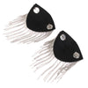 Punk Rock Tassel Chain Rivet Stud Shoulder Pad Array Badge Brooch 1 Pair