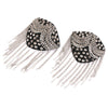 Punk Rock Tassel Chain Rivet Stud Shoulder Pad Array Badge Brooch 1 Pair