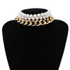 Punk Short Chunky Necklace Collar 3Pcs/Set Elegant Baroque Pearl Chains Layered Choker Women Necklace Bohemia Jewelry