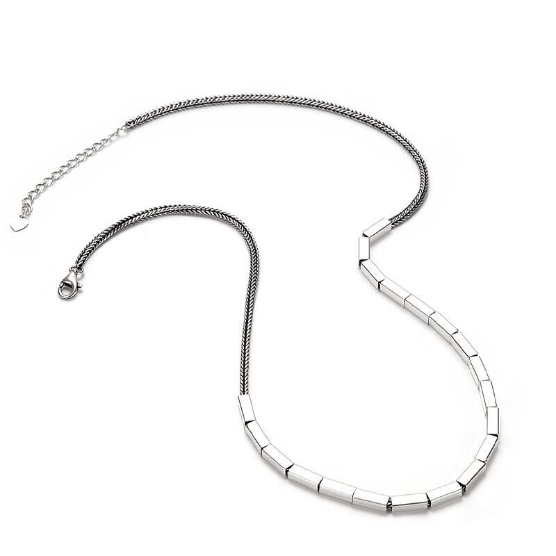 Punk Silver Color Alloy Square TubeThick Clavicle Chain Choker Necklace for Women Trendy Simple Party Boho Jewelry Collar