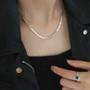 Punk Silver Color Alloy Square TubeThick Clavicle Chain Choker Necklace for Women Trendy Simple Party Boho Jewelry Collar