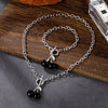 Punk Silver Color Thick Chain Cherry Pendant Necklace Women Gothic Black Cherry Clavicle Collar Necklace Women Jewelry