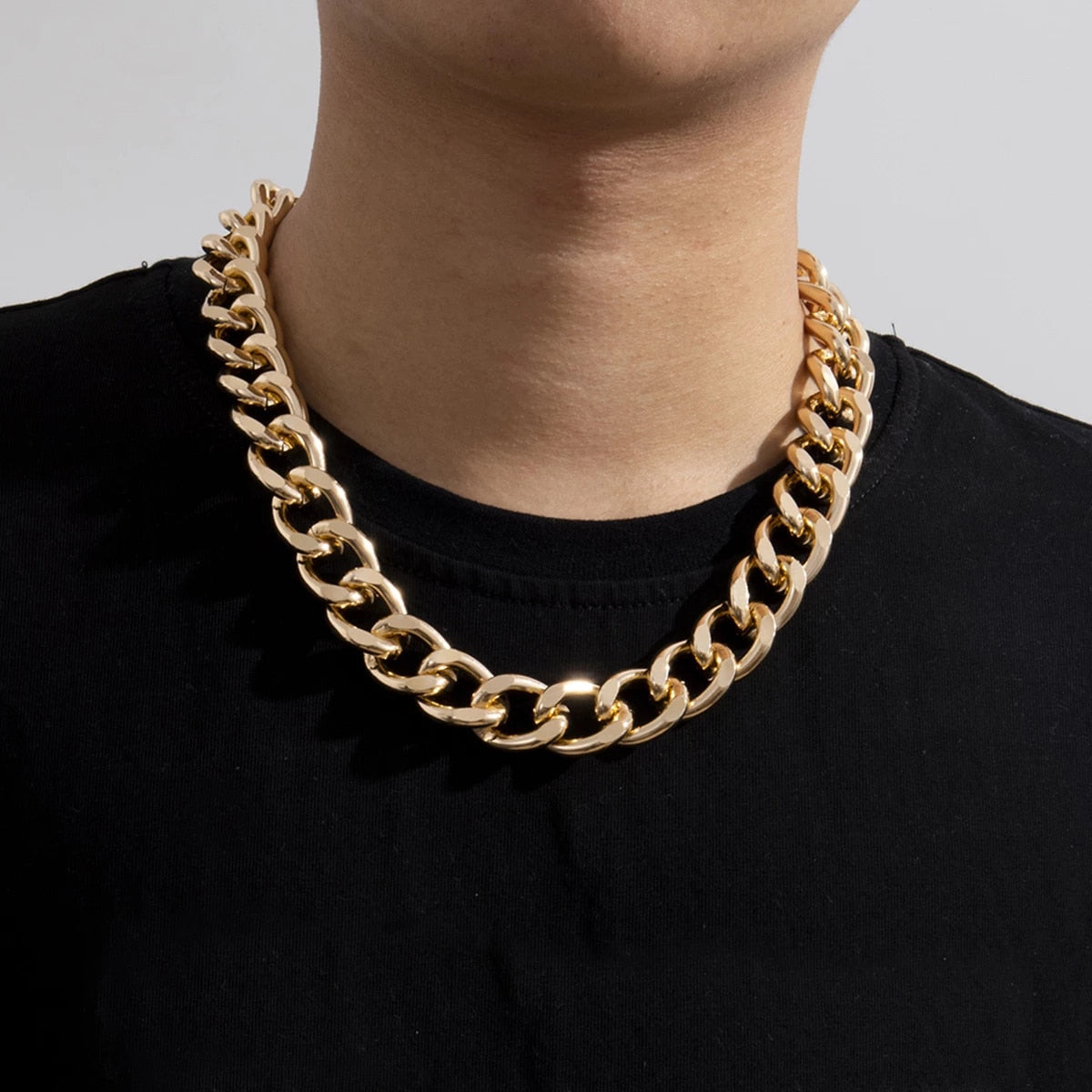 Punk Simple Chunky Chain Necklaces for Women Goth Thick Chain on the Neck Statement Choker Necklace Men Couple Jewelry