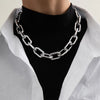 Punk Simple Chunky Chain Necklaces for Women Goth Thick Chain on the Neck Statement Choker Necklace Men Couple Jewelry