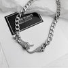 Punk Snake Necklaces for Women Men Crystal Snake Hip Hop Chain On The Neck Short Necklace Personality Jewelry Texture Gift