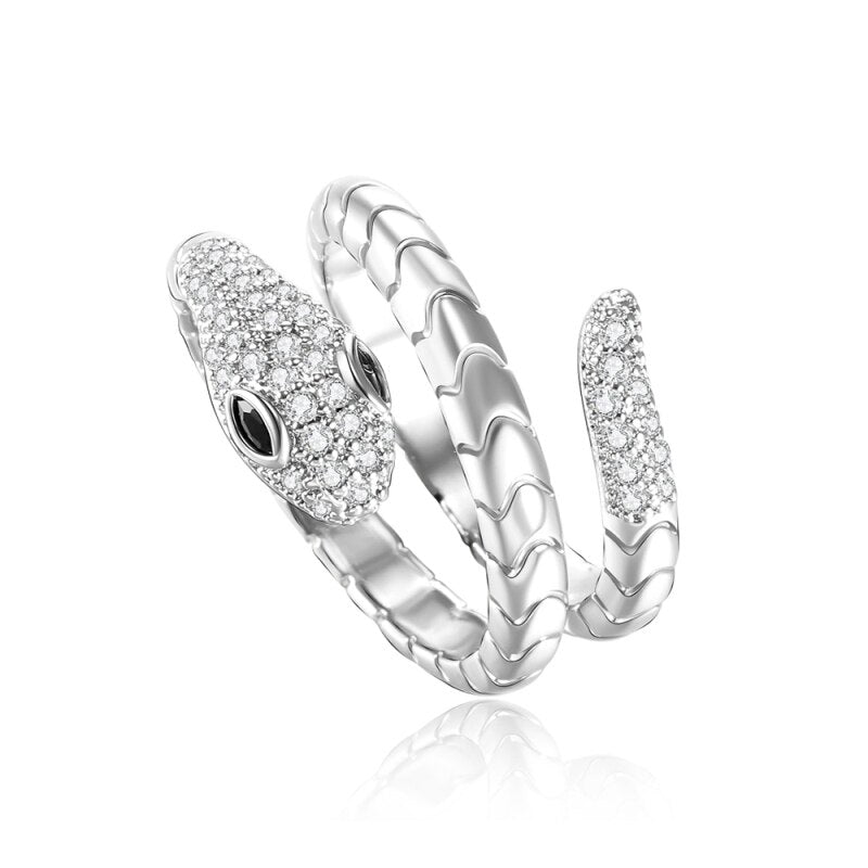 Punk Snake Ring for Women Trend Jewelry Gift 2022 Gold Siver Color Stereoscopic Opening Adjustable Rings