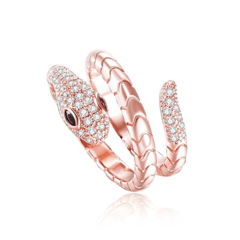 Punk Snake Ring for Women Trend Jewelry Gift 2022 Gold Siver Color Stereoscopic Opening Adjustable Rings
