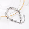 Punk Stainelss Steel Beaded Chain Bracelet Wristband Chunky Heavy Metal Bracelet Gothic Bangles for Women Men Jewelry