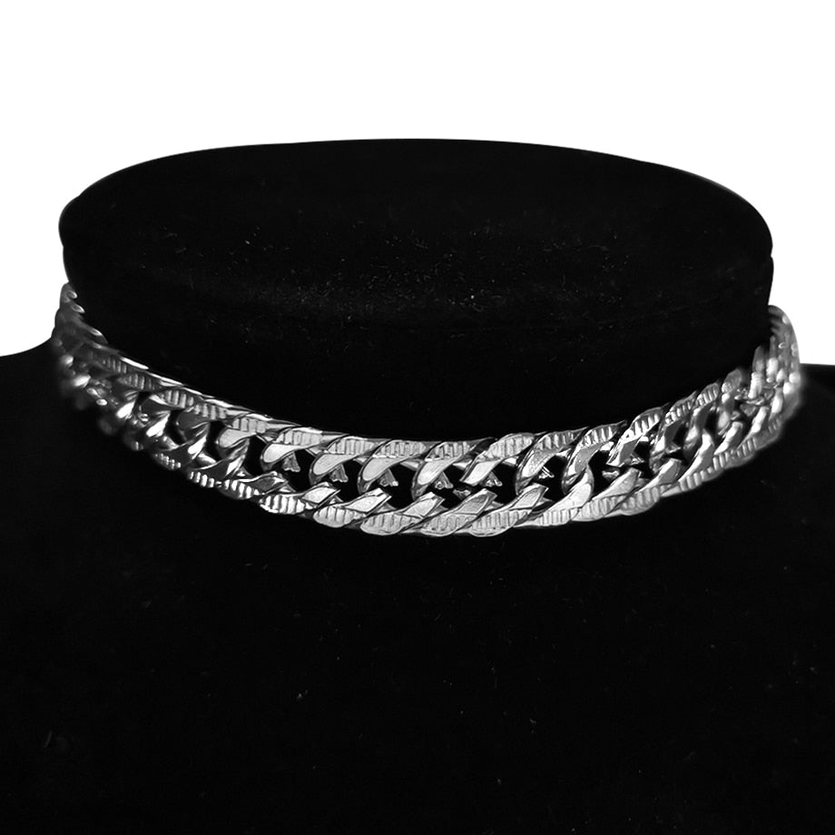 Punk Stainless Steel Choker Necklace For Women Silver Color Short Big Thick Neck Chain Chokers Necklaces Jewelry Neckless 2021