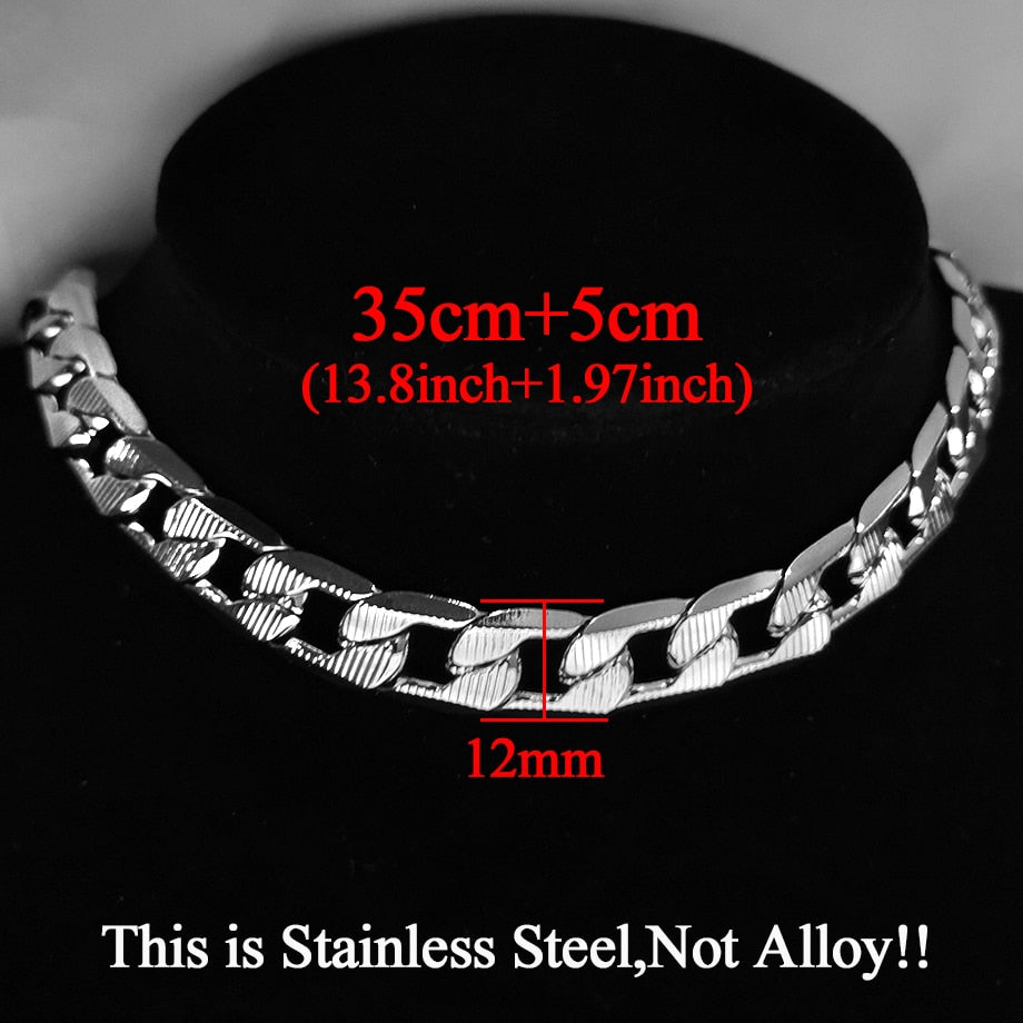 Punk Stainless Steel Choker Necklace For Women Silver Color Short Big Thick Neck Chain Chokers Necklaces Jewelry Neckless 2021