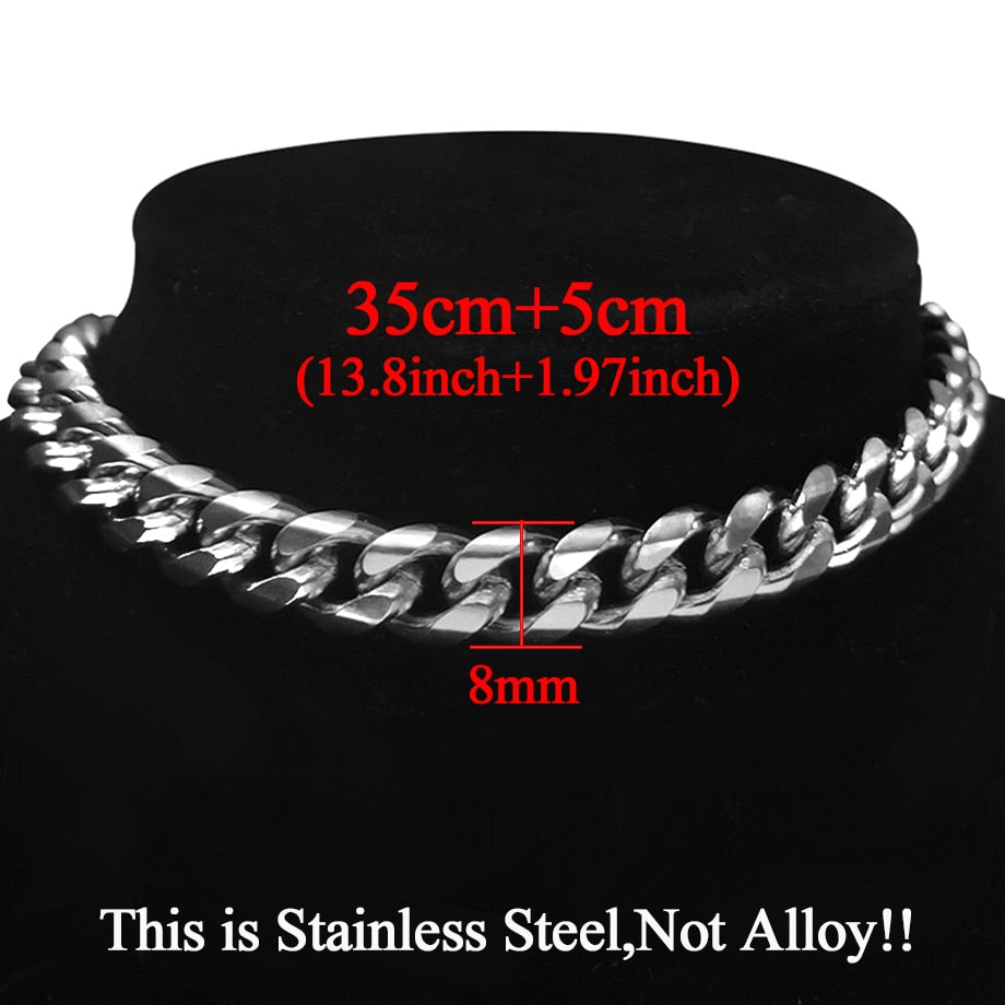 Punk Stainless Steel Choker Necklace For Women Silver Color Short Big Thick Neck Chain Chokers Necklaces Jewelry Neckless 2021