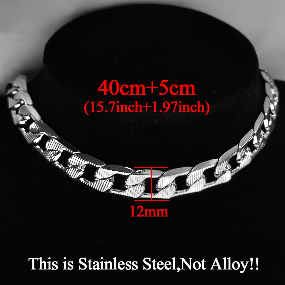 Punk Stainless Steel Choker Necklace For Women Silver Color Short Big Thick Neck Chain Chokers Necklaces Jewelry Neckless 2021