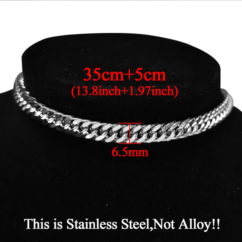 Punk Stainless Steel Choker Necklace For Women Silver Color Short Big Thick Neck Chain Chokers Necklaces Jewelry Neckless 2021
