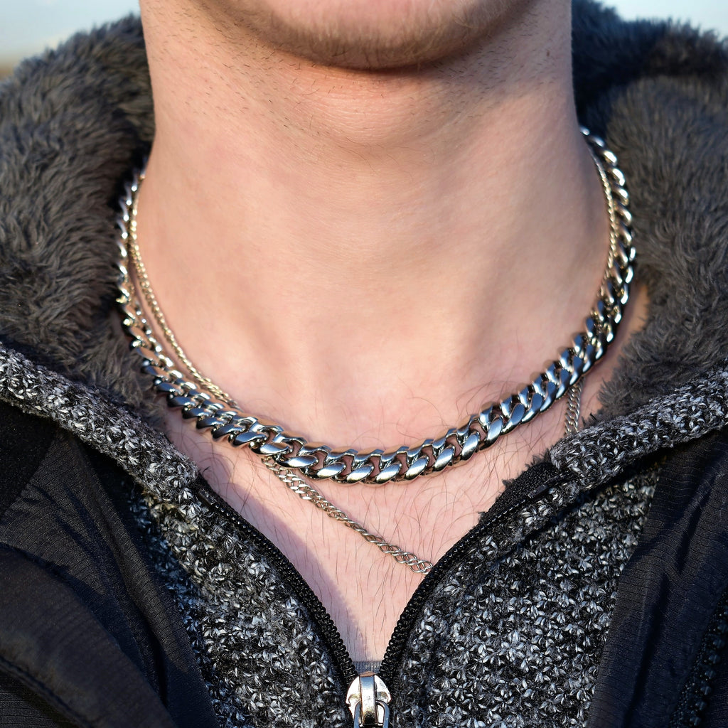 Punk Stainless Steel Choker Necklace For Women Silver Color Short Big Thick Neck Chain Chokers Necklaces Jewelry Neckless 2021