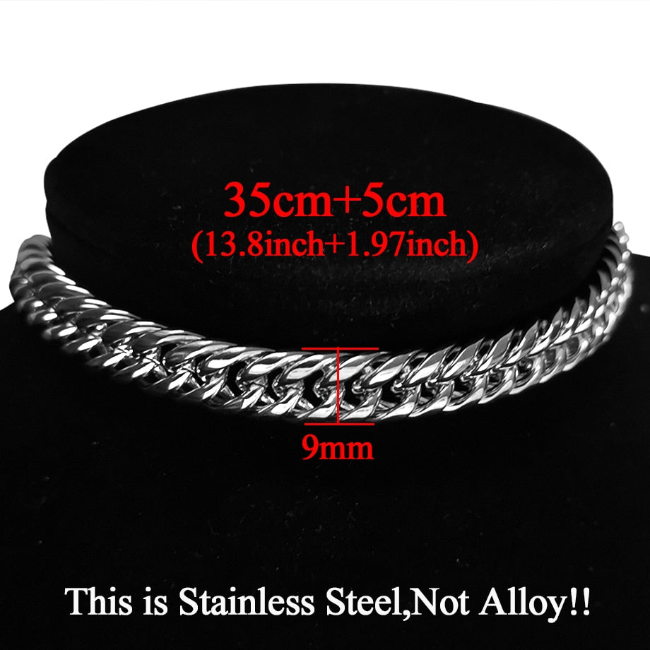 Punk Stainless Steel Choker Necklace For Women Silver Color Short Big Thick Neck Chain Chokers Necklaces Jewelry Neckless 2021