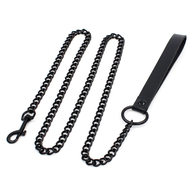 Punk Stainless Steel Necklace Pendant for Men Women Link Chain Chokers Vintage Black Metal Bondage Jewelry