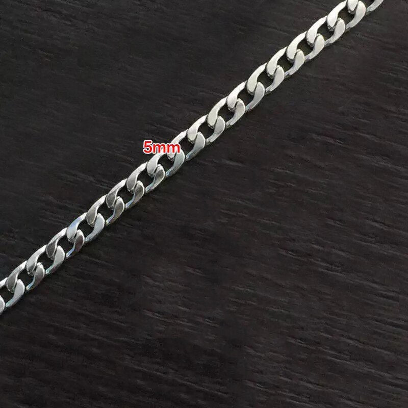 Punk Stainless Steel Necklace for Men Women Cuban Link Chain Chokers Hiphop VintageTone Solid Metal