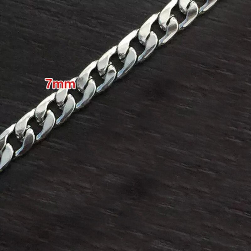 Punk Stainless Steel Necklace for Men Women Cuban Link Chain Chokers Hiphop VintageTone Solid Metal