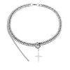 Punk Stainless Steel Stitching Cross Star Clavicle Chain Necklace Men and Women Stitching Choker Necklace Hip-hop Female Jewelry