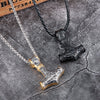 Punk Stainless steel Norse Vikings Amulet Pendant Cord Odin's Gold Thor's Hammer Chain Necklaces Men ethnic Jewelry