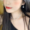 Punk Star Silver Color Crystal Mix Color Pearl Choker Necklace For Women Girl Trendy Elegant Chic Pendant Necklace Cool Jewelry