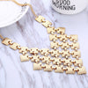 Punk Statement Aluminium Alloy Sequins Pendant Long Choker Necklace Pendant Neck Collar Necklaces for Women Jewelry