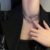 Punk Steel Snake Shape Hook Choker Necklaces for Women Men Geometric Cuban Chain Necklaces Statement Female Jewelry Gift