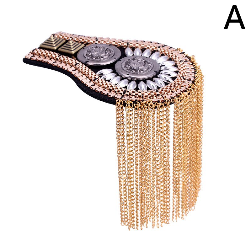 Punk Style Brooch Small Suit Shoulder Strap Multi Tassel Epaulet Epaulette Shirt Clothing Decor Epaulet Accessories DIY Jewelry