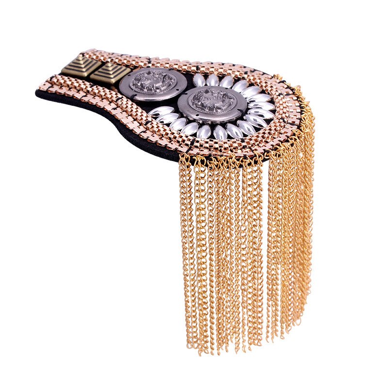 Punk Style Brooch Small Suit Shoulder Strap Multi Tassel Epaulet Epaulette Shirt Clothing Decor Epaulet Accessories DIY Jewelry