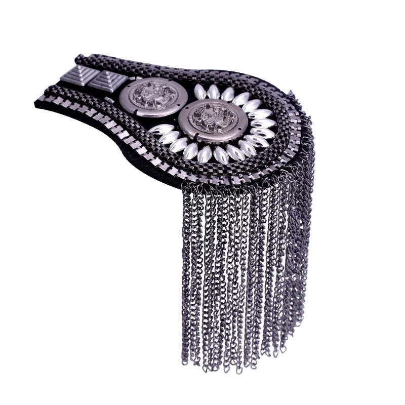 Punk Style Brooch Small Suit Shoulder Strap Multi Tassel Epaulet Epaulette Shirt Clothing Decor Epaulet Accessories DIY Jewelry