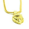 Punk Style Animal Crown Lion Pendant Necklaces Men Hip Hop Jewelry Statement Rhinestone Gold Long Chain Necklace Gifts
