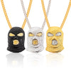 Punk Style Anti-terrorism necklace,  Long chain personality mask pendants, Malaa mask, Hip-hop, jewelry gift idea