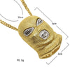 Punk Style Anti-terrorism necklace,  Long chain personality mask pendants, Malaa mask, Hip-hop, jewelry gift idea